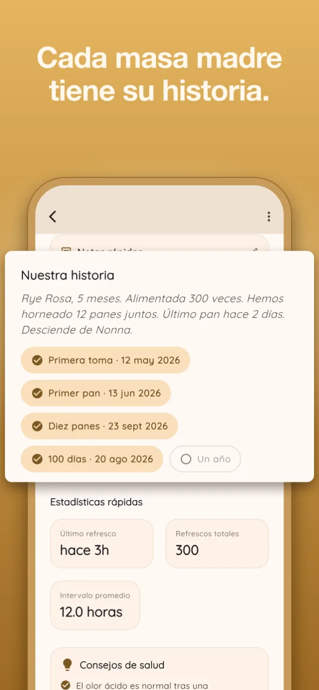 Tu ritmo de alimentación de un vistazo.