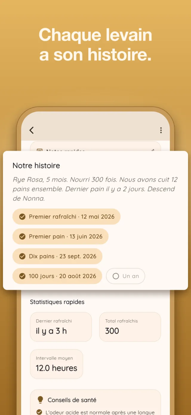 Votre rythme de rafraîchi en un coup d’œil.